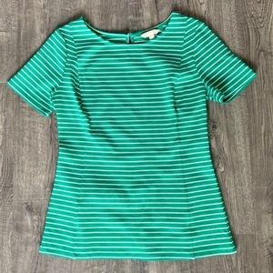 Banana Republic size 6 green and white stripe top